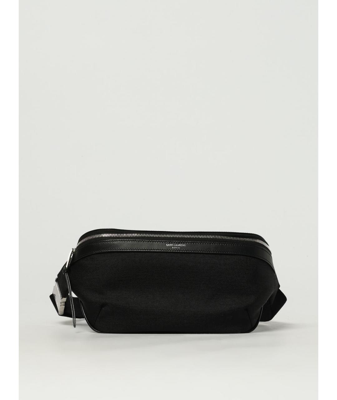 SAINT LAURENT Черная тканевая поясная сумка, фото 6