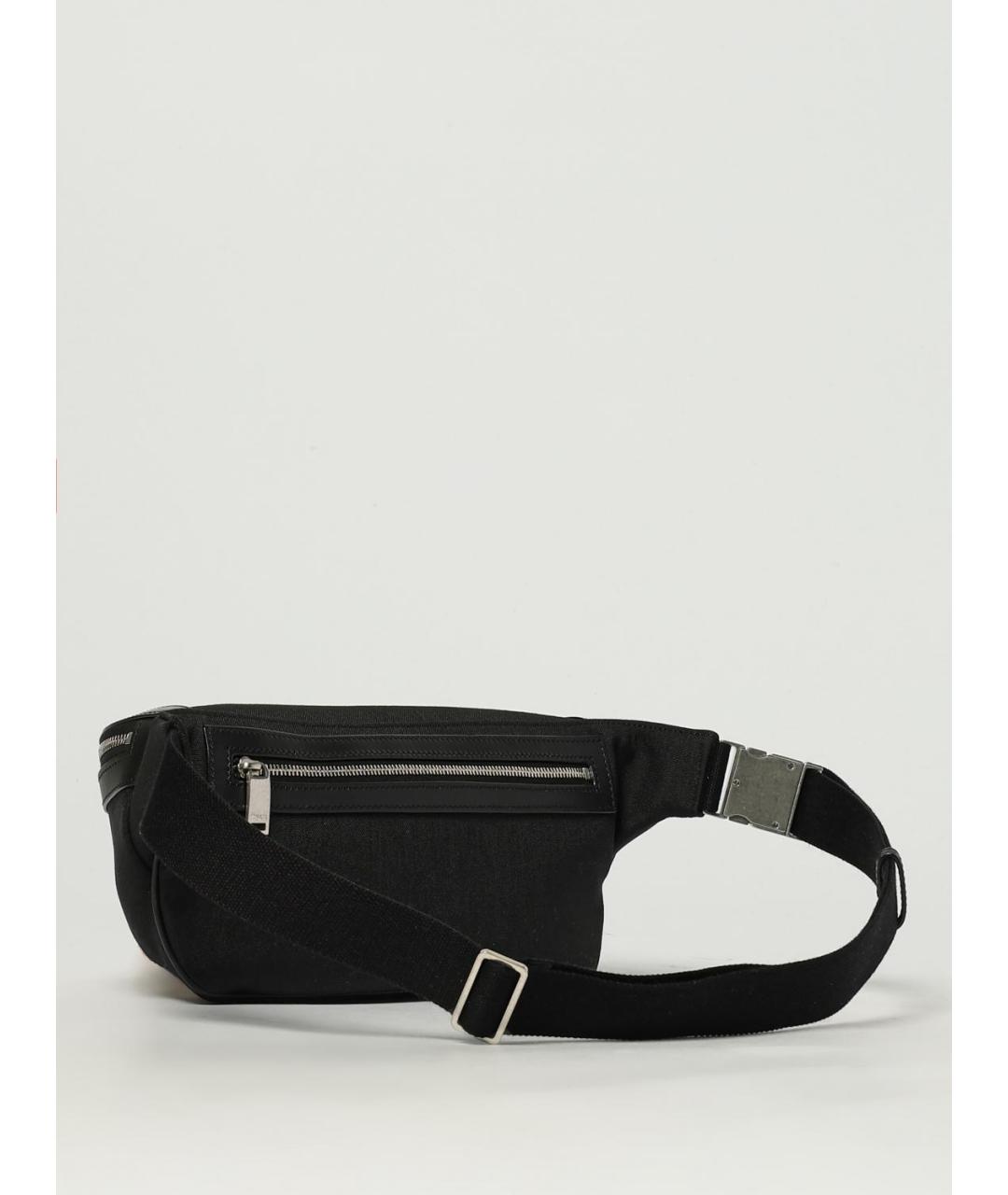 SAINT LAURENT Черная тканевая поясная сумка, фото 3