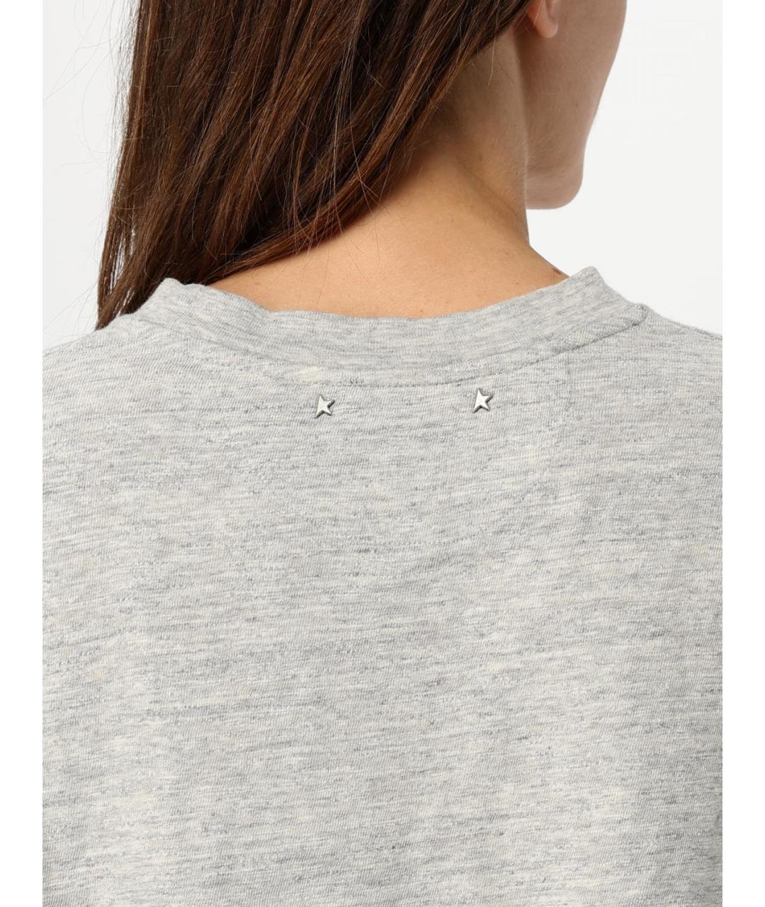 GOLDEN GOOSE DELUXE BRAND Серая хлопковая футболка, фото 5