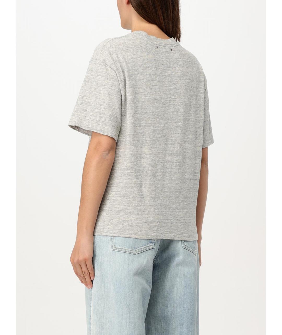 GOLDEN GOOSE DELUXE BRAND Серая хлопковая футболка, фото 3
