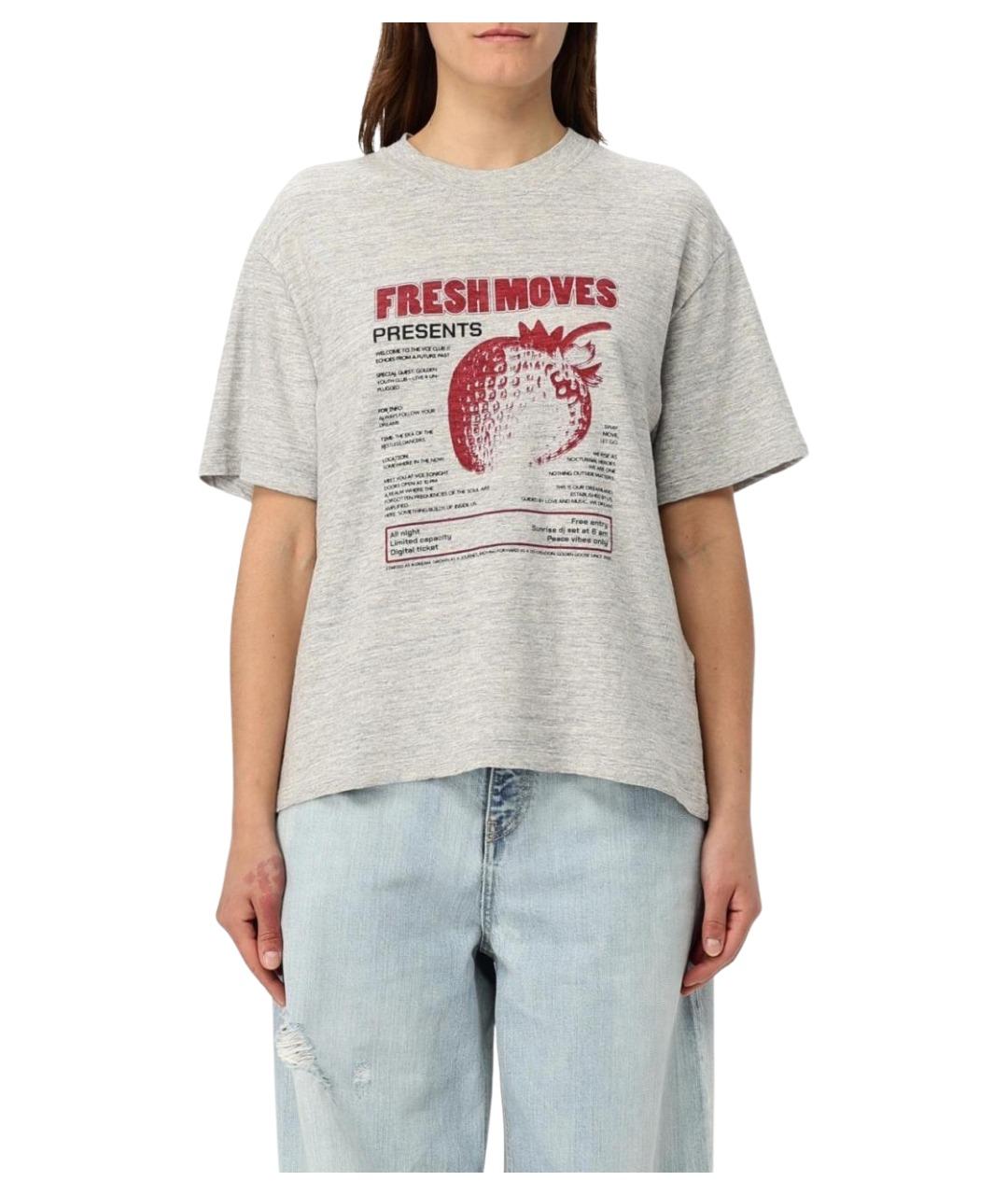 GOLDEN GOOSE DELUXE BRAND Серая хлопковая футболка, фото 1