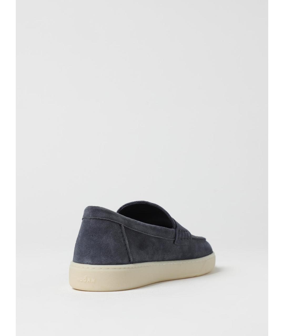 HOGAN Синие кожаные лоферы, фото 3
