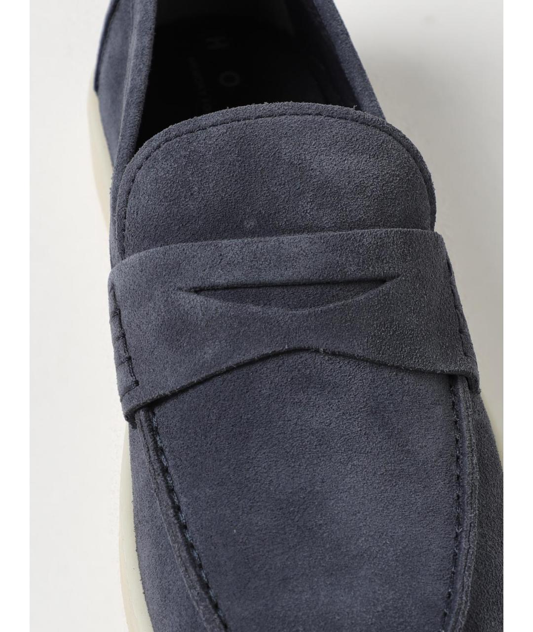 HOGAN Синие кожаные лоферы, фото 4