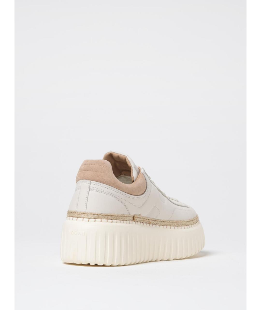 HOGAN Бежевые кожаные кеды, фото 3