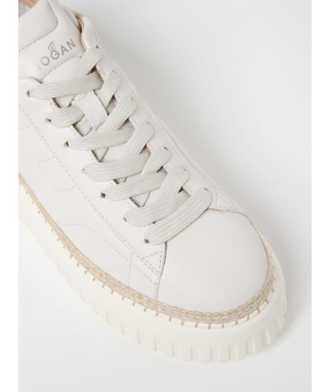 HOGAN Бежевые кожаные кеды, фото 4