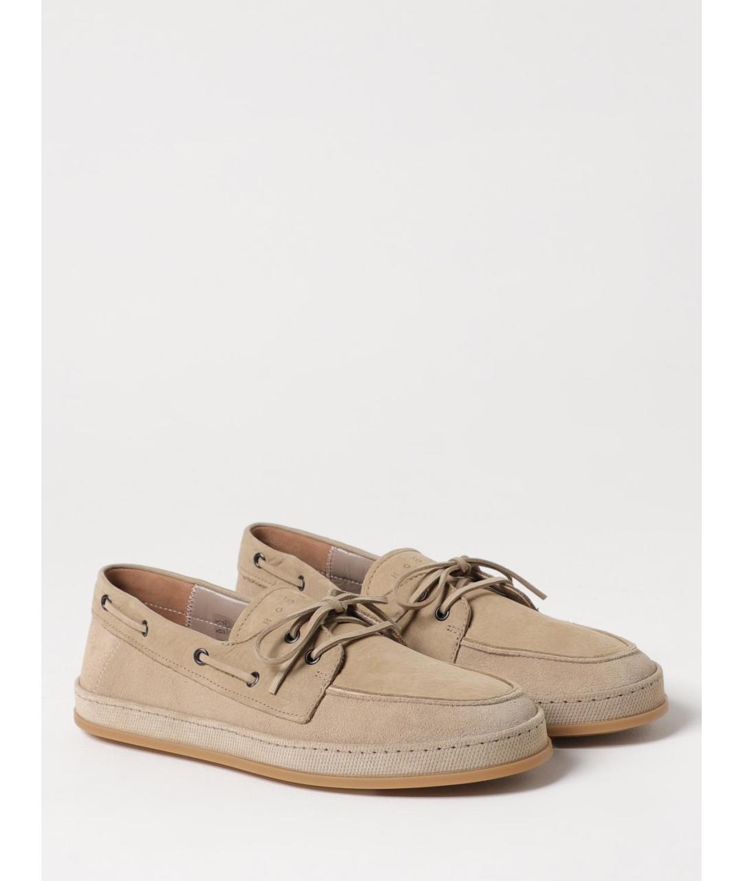 HOGAN Бежевые кожаные лоферы, фото 2