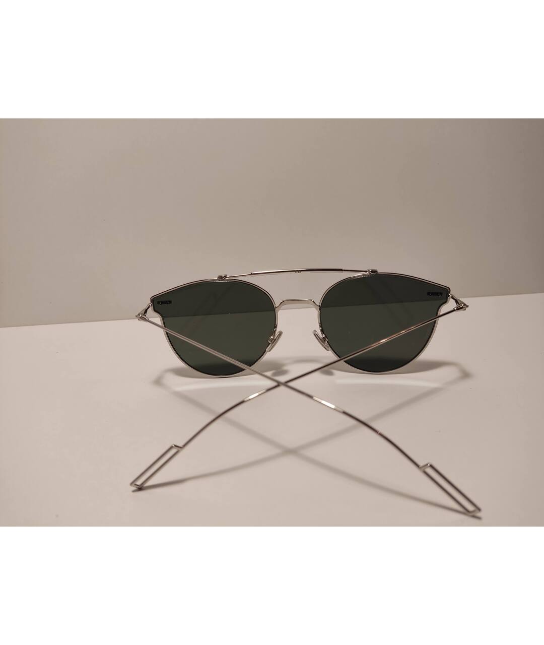 CHRISTIAN DIOR Серебряные металлические солнцезащитные очки, фото 3