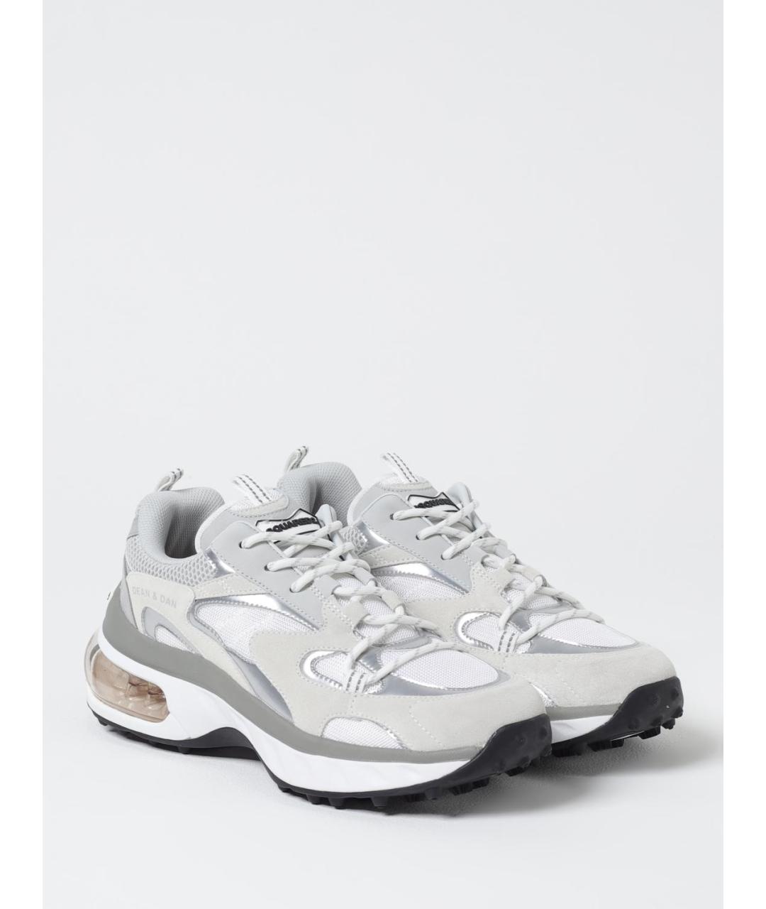 DSQUARED2 Серые текстильные низкие кроссовки / кеды, фото 2