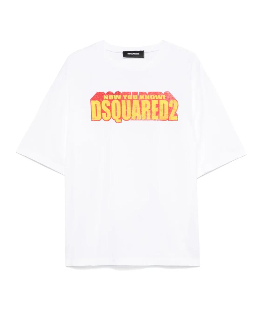 DSQUARED2 Белая хлопковая футболка, фото 1