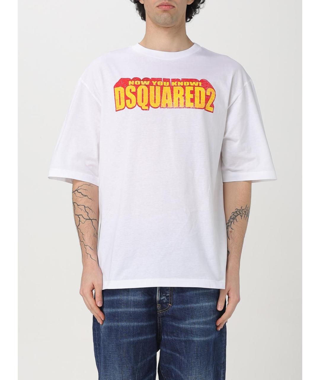 DSQUARED2 Белая хлопковая футболка, фото 2