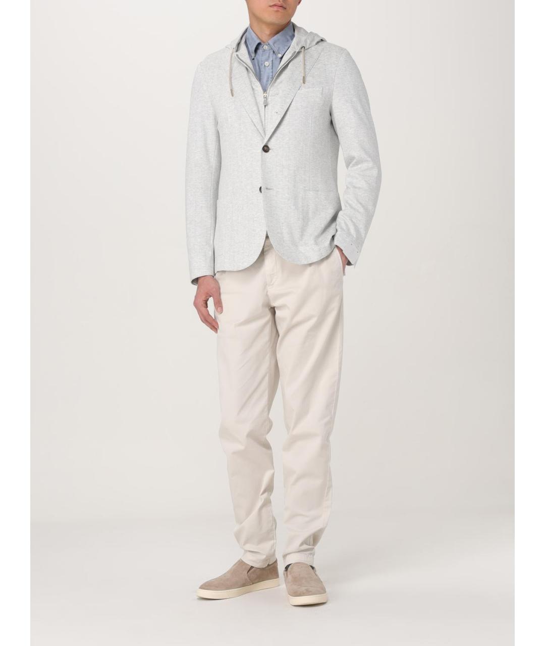 ELEVENTY Голубая хлопковая кэжуал рубашка, фото 2