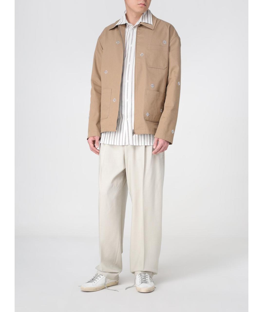 GOLDEN GOOSE DELUXE BRAND Бежевая хлопковая куртка, фото 2