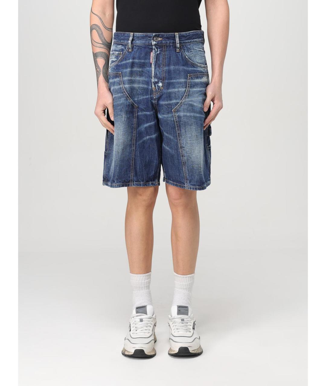 DSQUARED2 Синие хлопковые шорты, фото 5