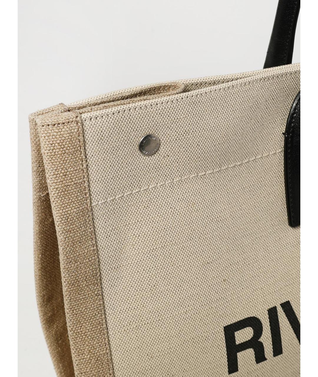 SAINT LAURENT Бежевая тканевая сумка тоут, фото 4