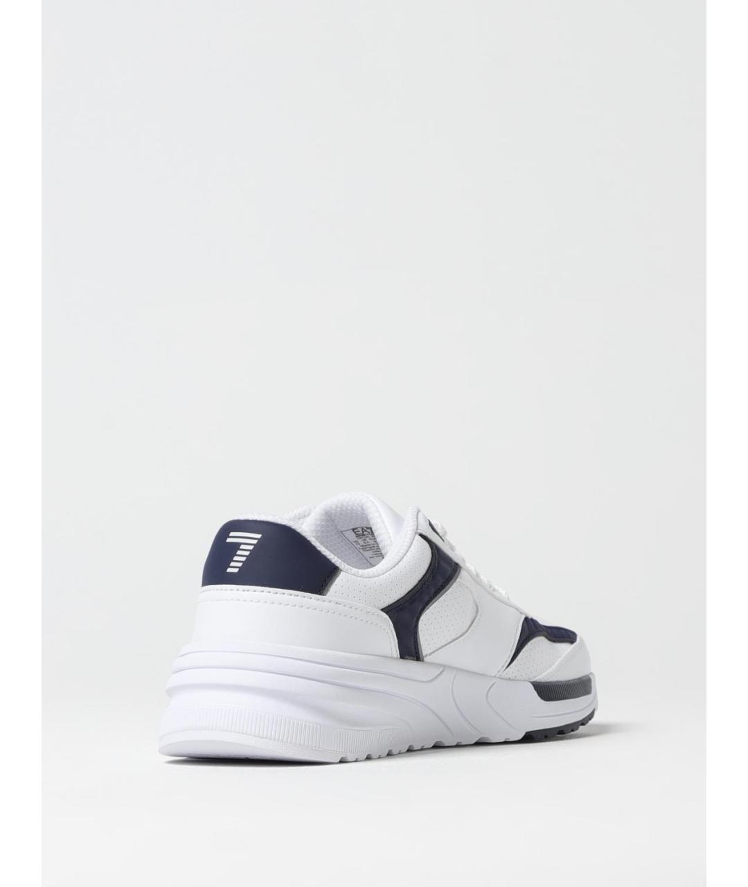 EA7 Белые низкие кроссовки / кеды из искусственной кожи, фото 3
