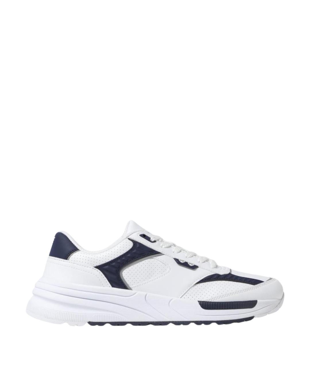 EA7 Белые низкие кроссовки / кеды из искусственной кожи, фото 1