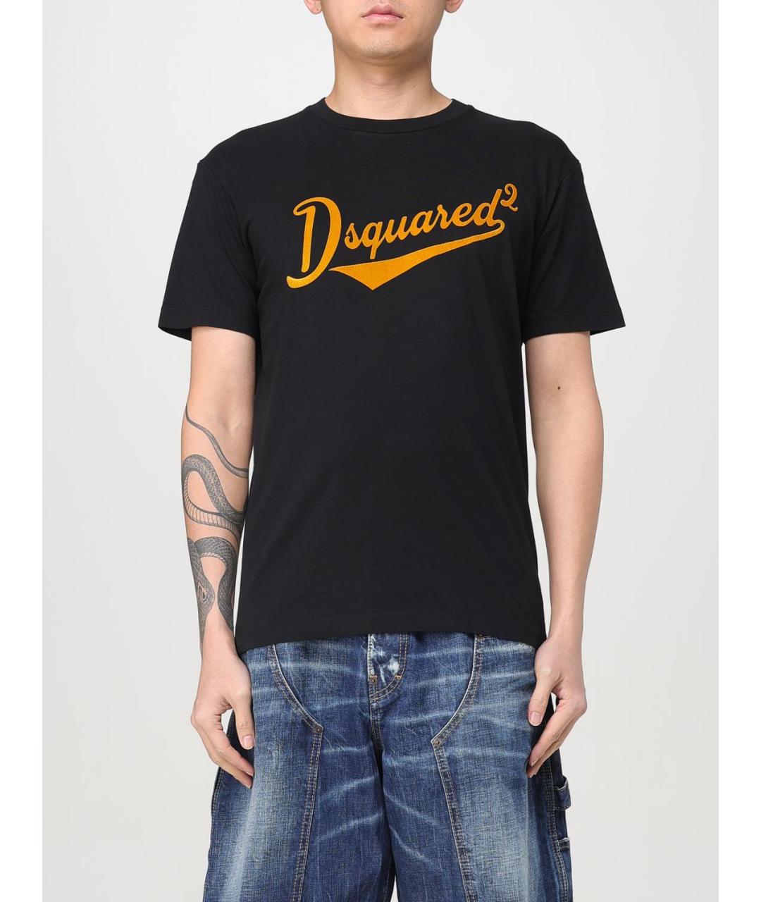 DSQUARED2 Черная хлопковая футболка, фото 2