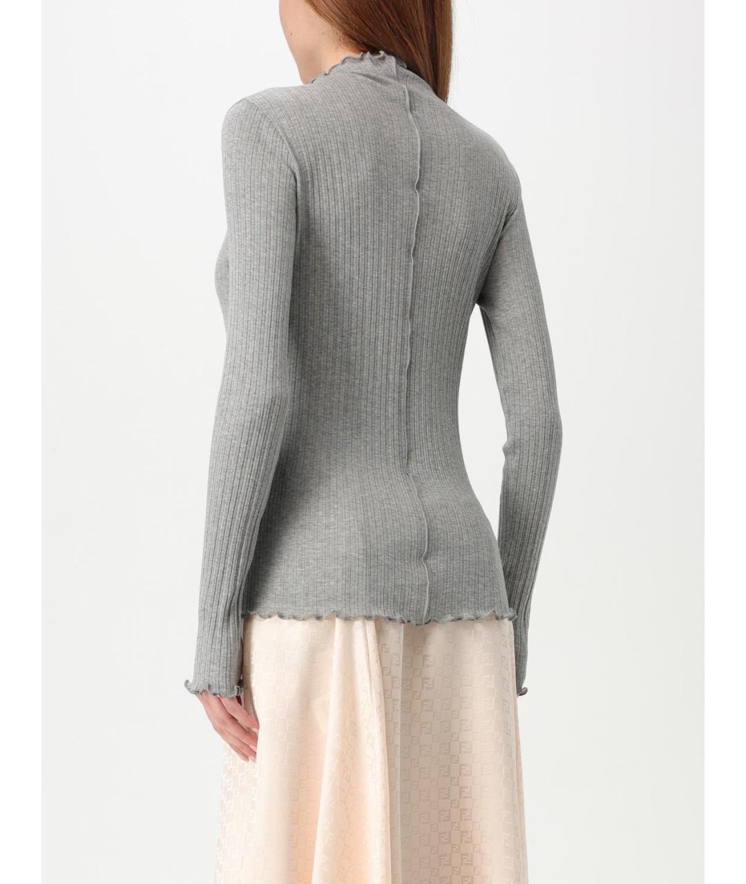 FENDI Серая хлопковая водолазка, фото 4