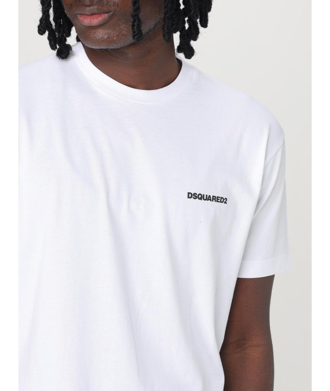DSQUARED2 Белая хлопковая футболка, фото 4