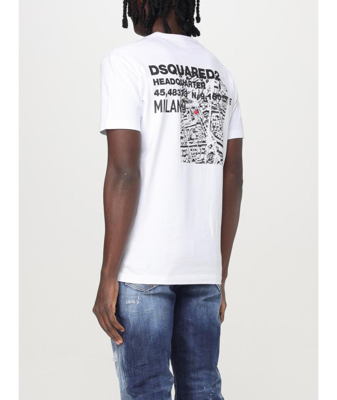 DSQUARED2 Белая хлопковая футболка, фото 3
