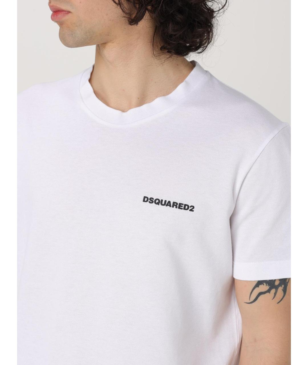 DSQUARED2 Белая хлопковая футболка, фото 5