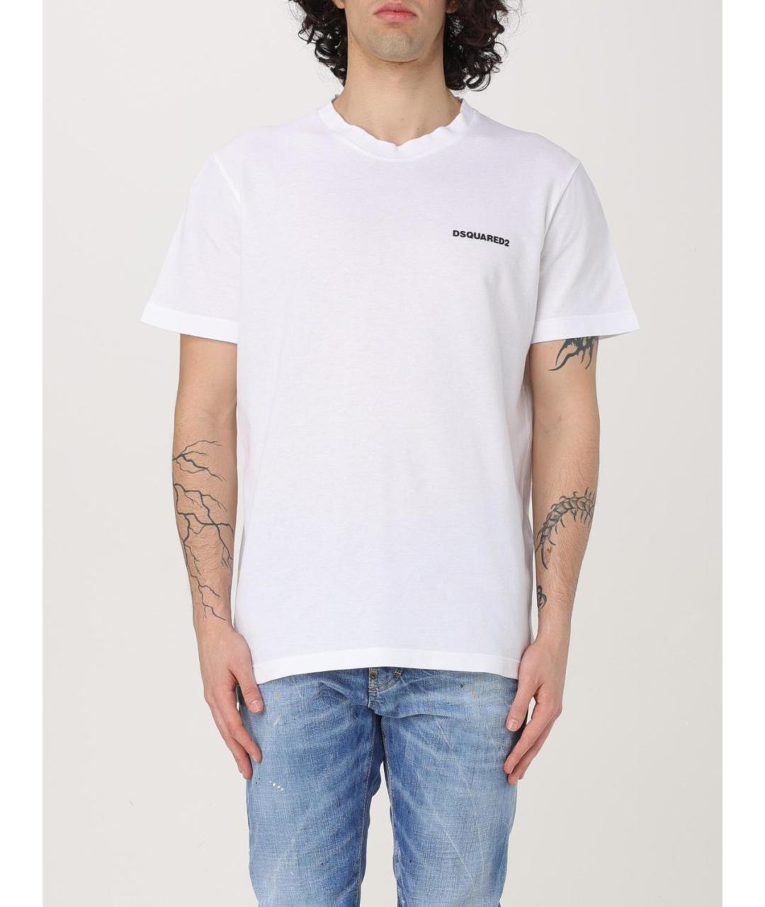 DSQUARED2 Белая хлопковая футболка, фото 2