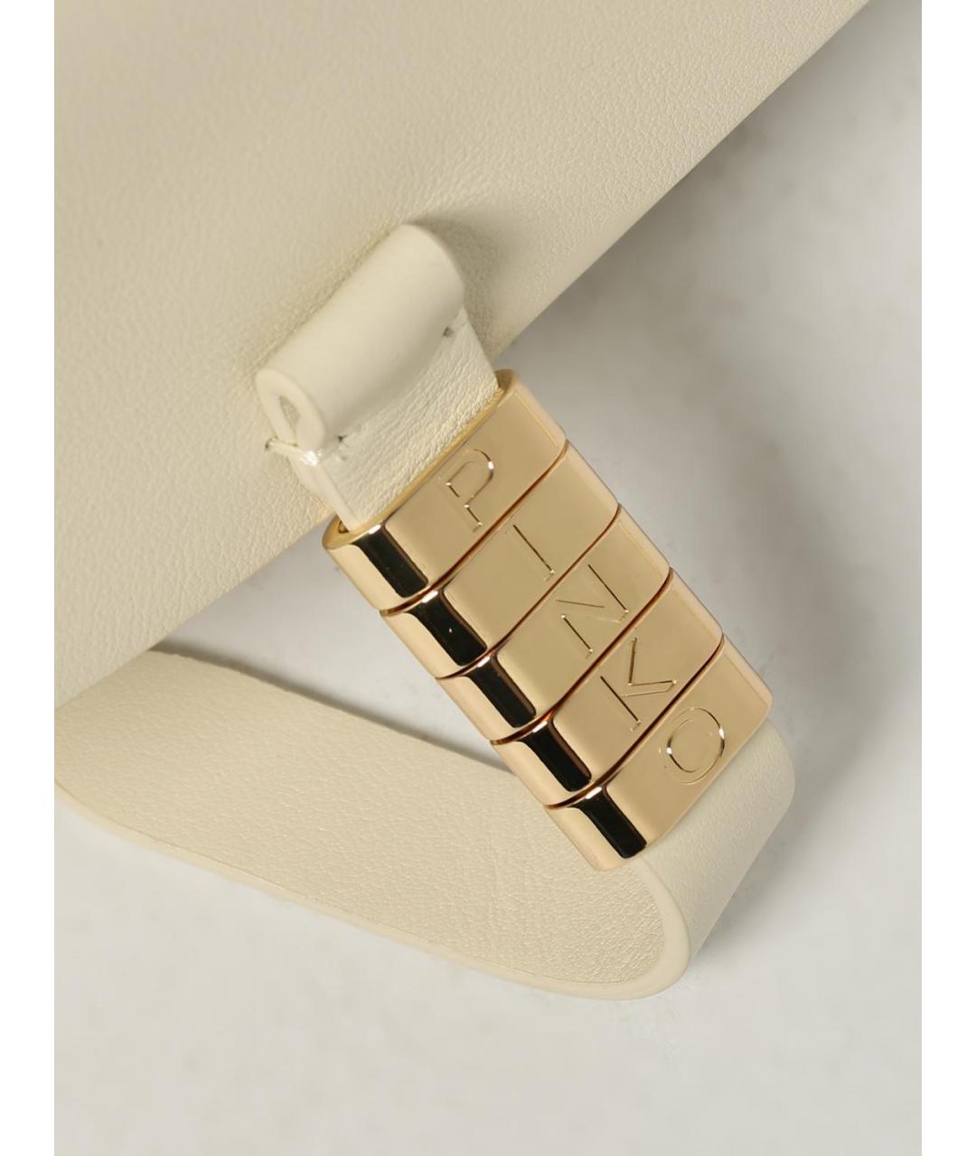 PINKO Бежевая кожаная сумка через плечо, фото 3