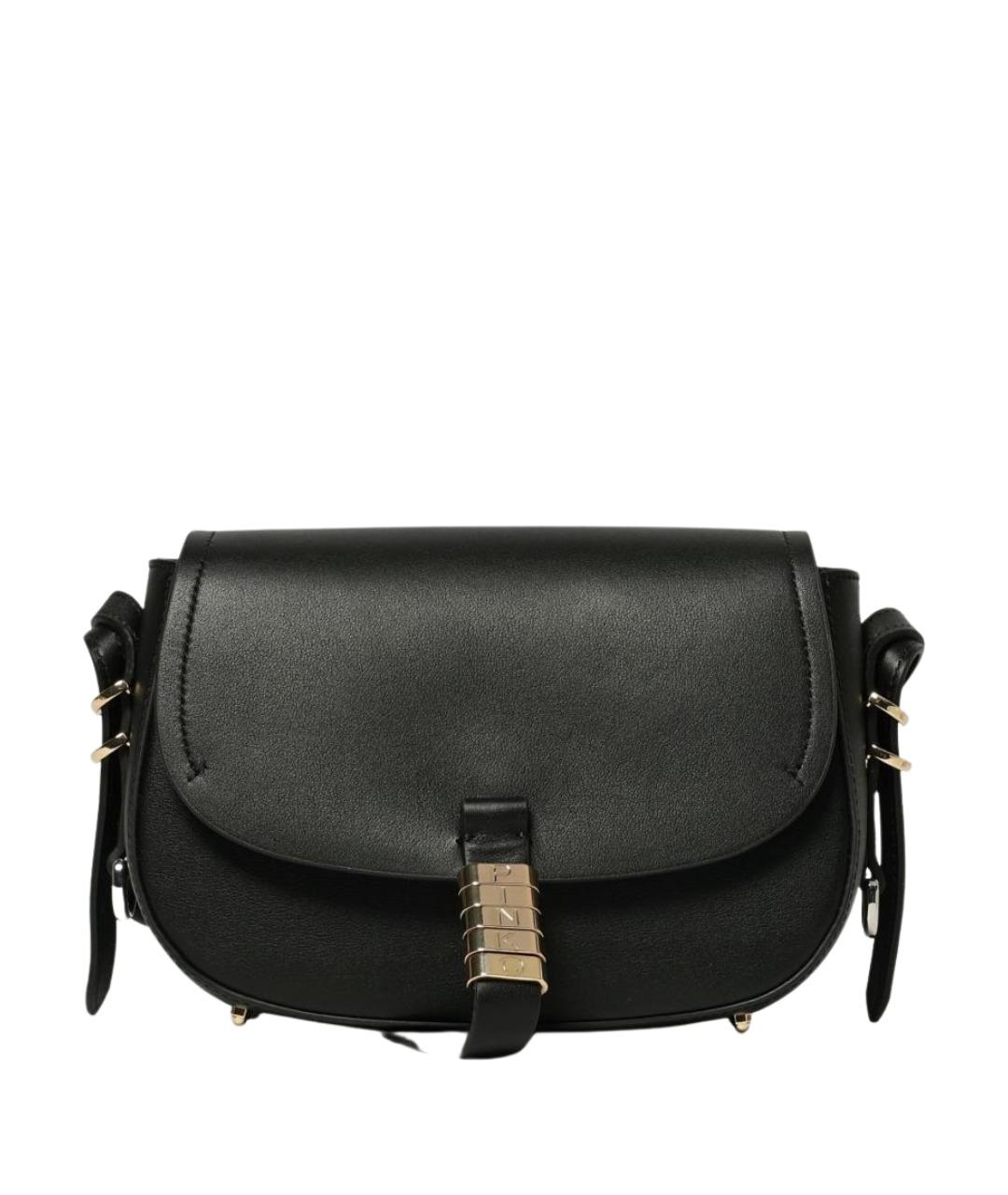 PINKO Черная кожаная сумка через плечо, фото 1