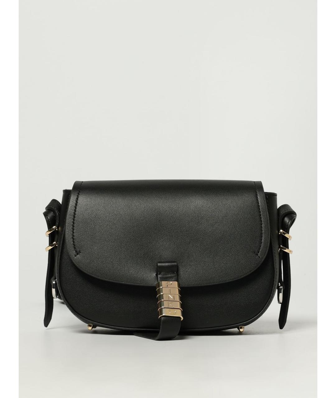 PINKO Черная кожаная сумка через плечо, фото 4