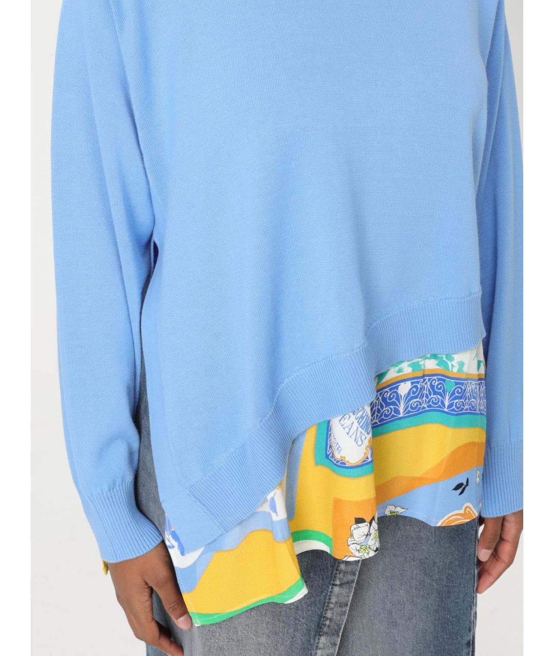 MOSCHINO JEANS Голубой хлопковый джемпер / свитер, фото 3