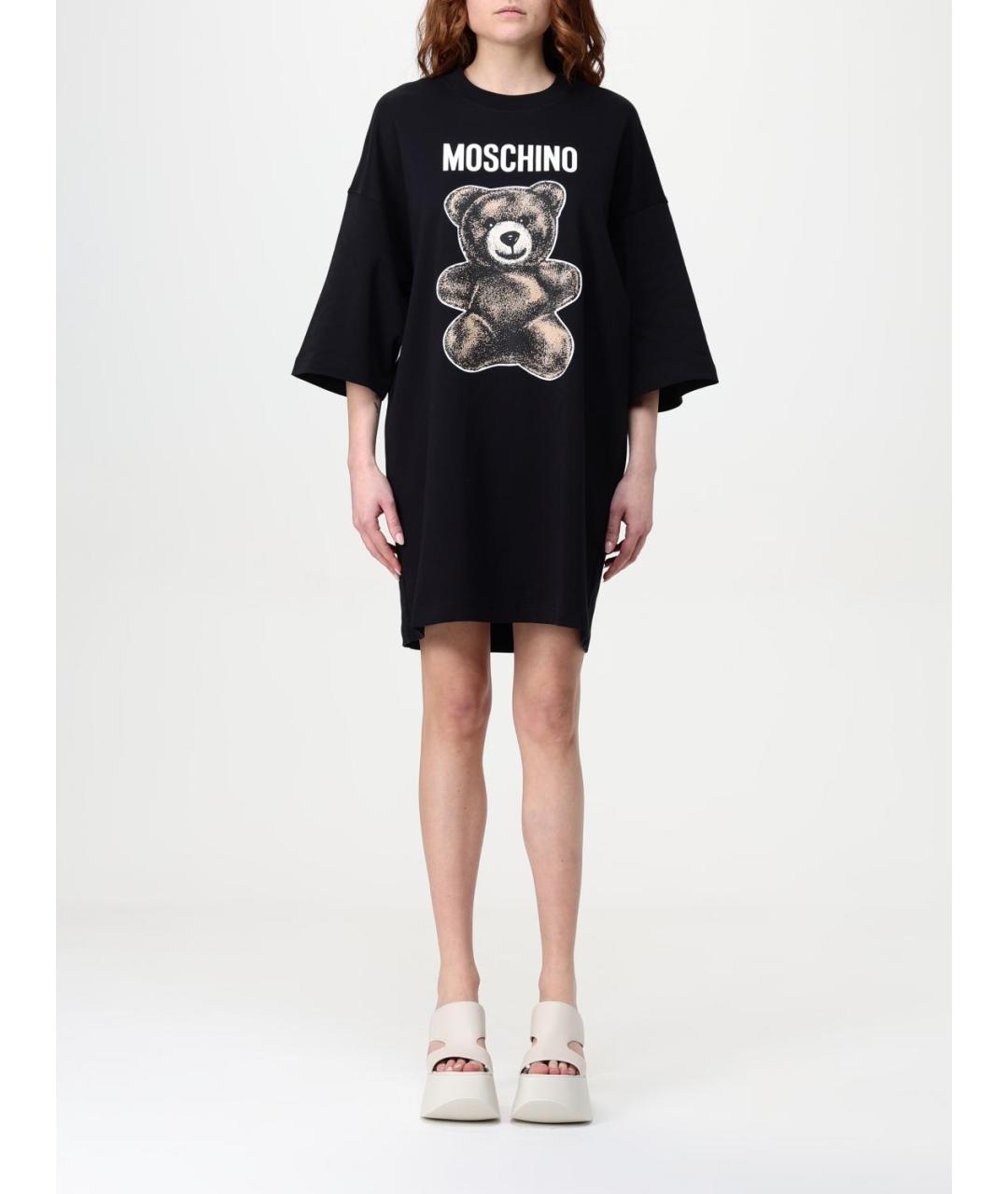 MOSCHINO Черное хлопковое повседневное платье, фото 2