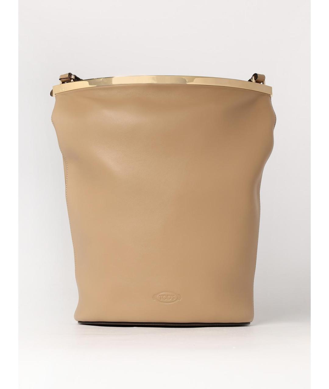 TOD'S Бежевая кожаная сумка через плечо, фото 6