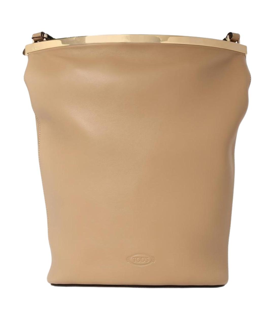 TOD'S Бежевая кожаная сумка через плечо, фото 1