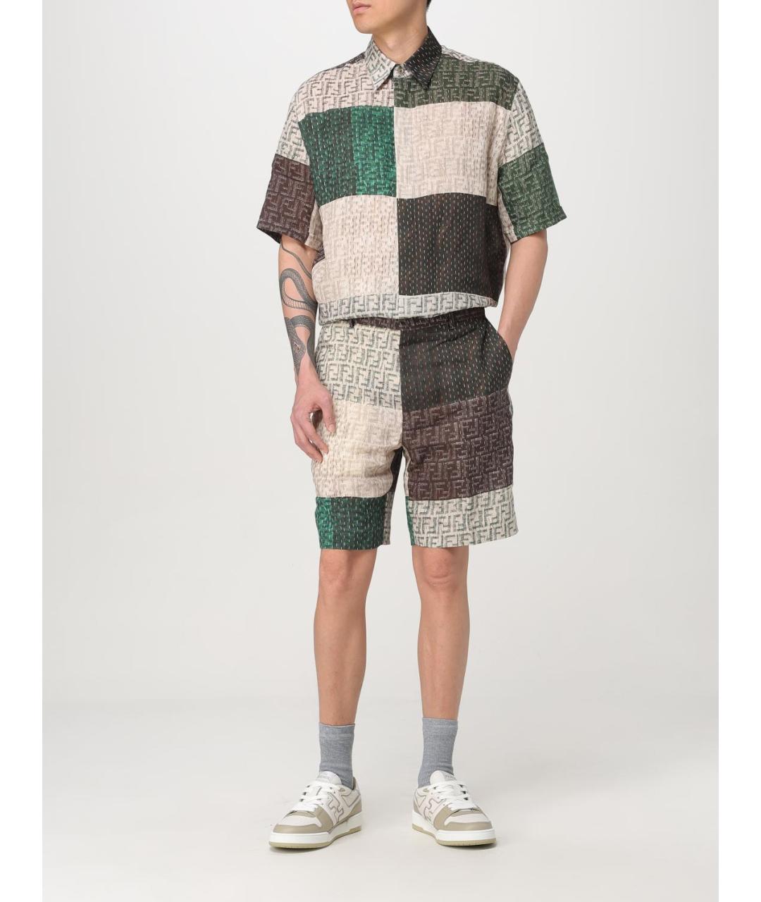 FENDI Мульти льняная кэжуал рубашка, фото 3