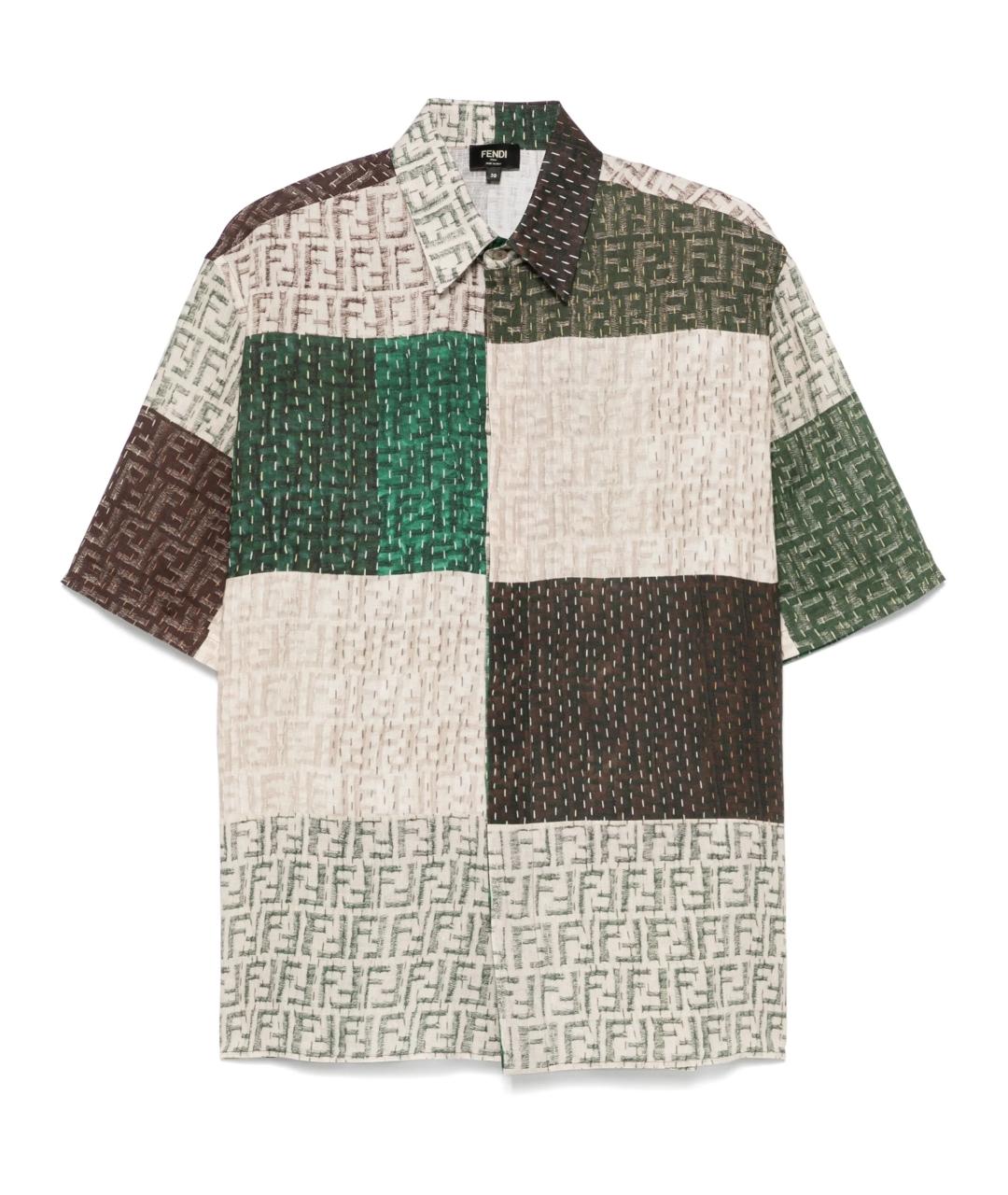 FENDI Мульти льняная кэжуал рубашка, фото 1