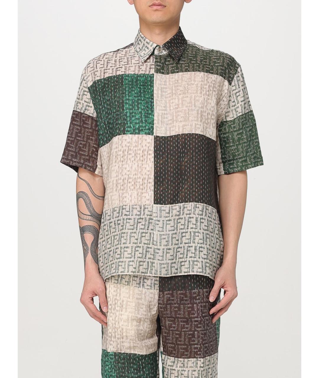FENDI Мульти льняная кэжуал рубашка, фото 2