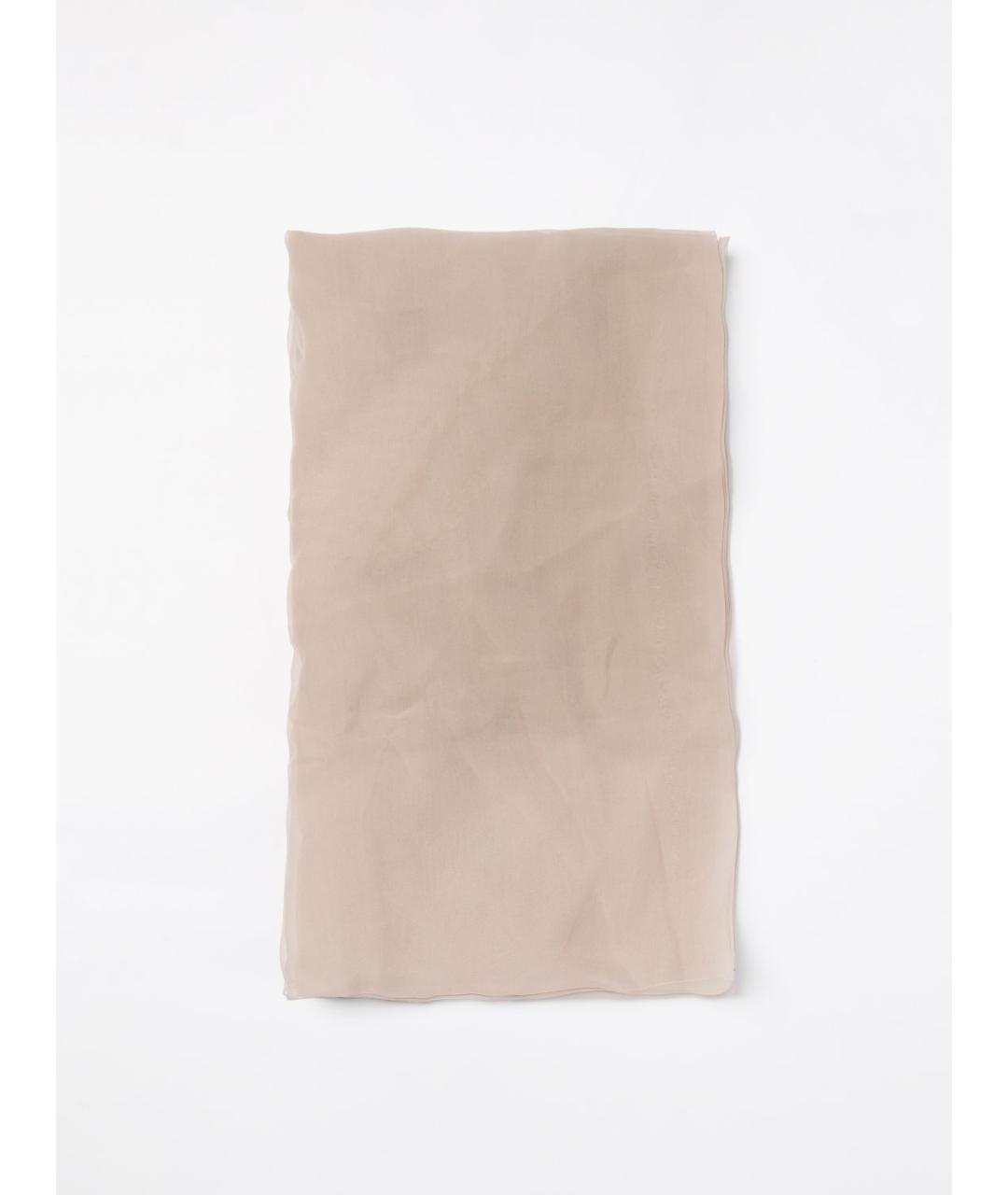 ALBERTA FERRETTI Бежевый шелковый шарф, фото 1