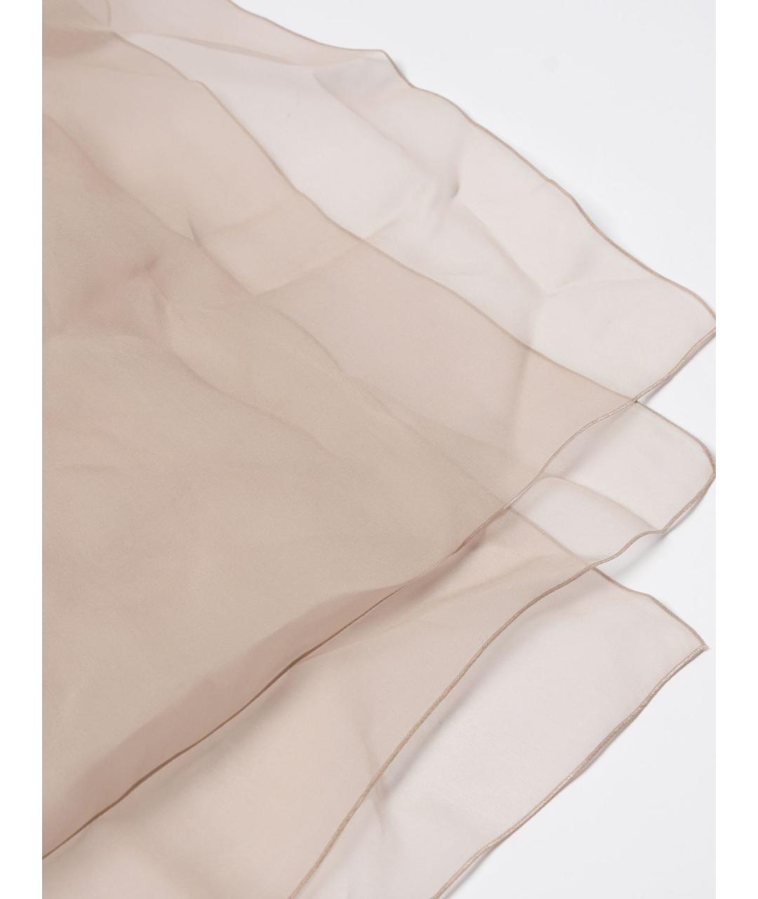 ALBERTA FERRETTI Бежевый шелковый шарф, фото 3