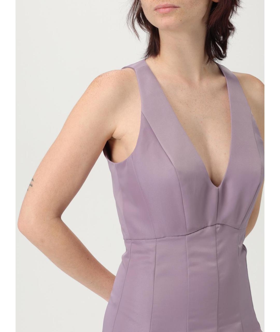 PINKO Фиолетовое полиэстеровое вечернее платье, фото 3