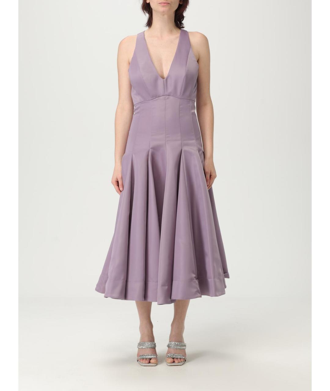 PINKO Фиолетовое полиэстеровое вечернее платье, фото 4