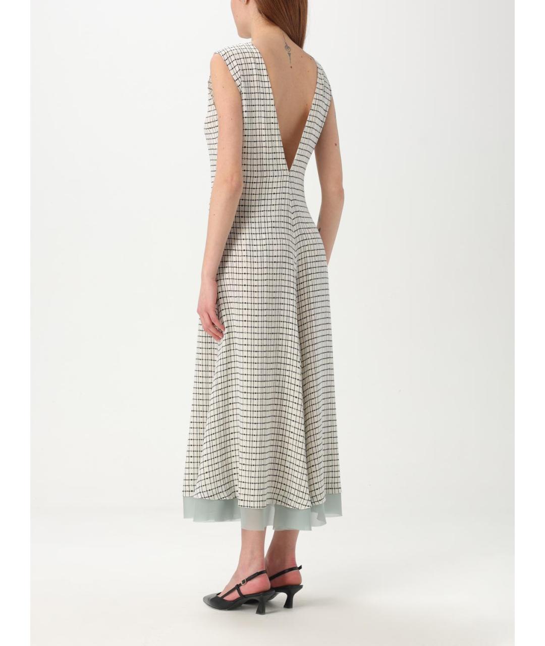 FENDI Белое шелковое повседневное платье, фото 3