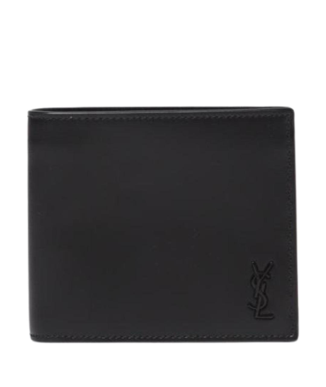 SAINT LAURENT Черный кожаный кошелек, фото 1