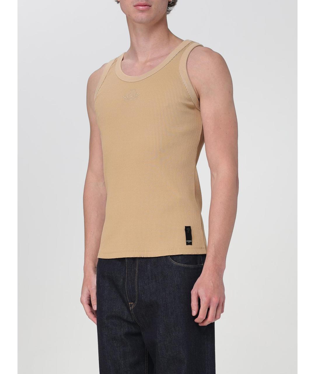 FENDI Бежевая майка, фото 5