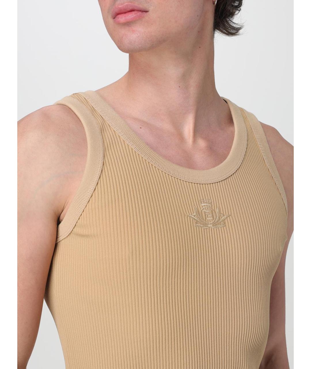 FENDI Бежевая майка, фото 6