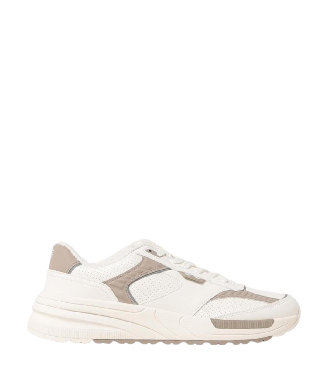 EA7 Бежевые синтетические низкие кроссовки / кеды, фото 1