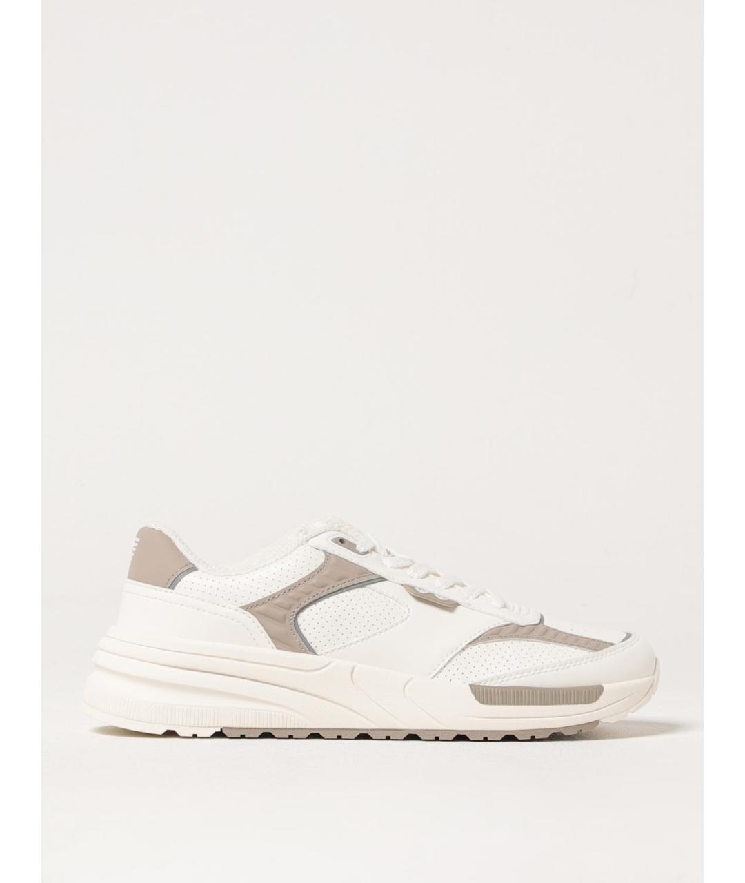 EA7 Бежевые синтетические низкие кроссовки / кеды, фото 4