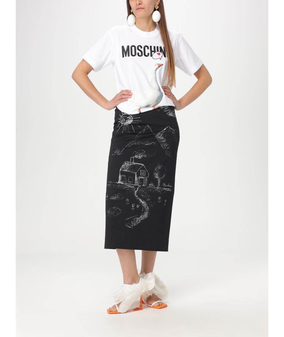 MOSCHINO Белая хлопковая футболка, фото 3