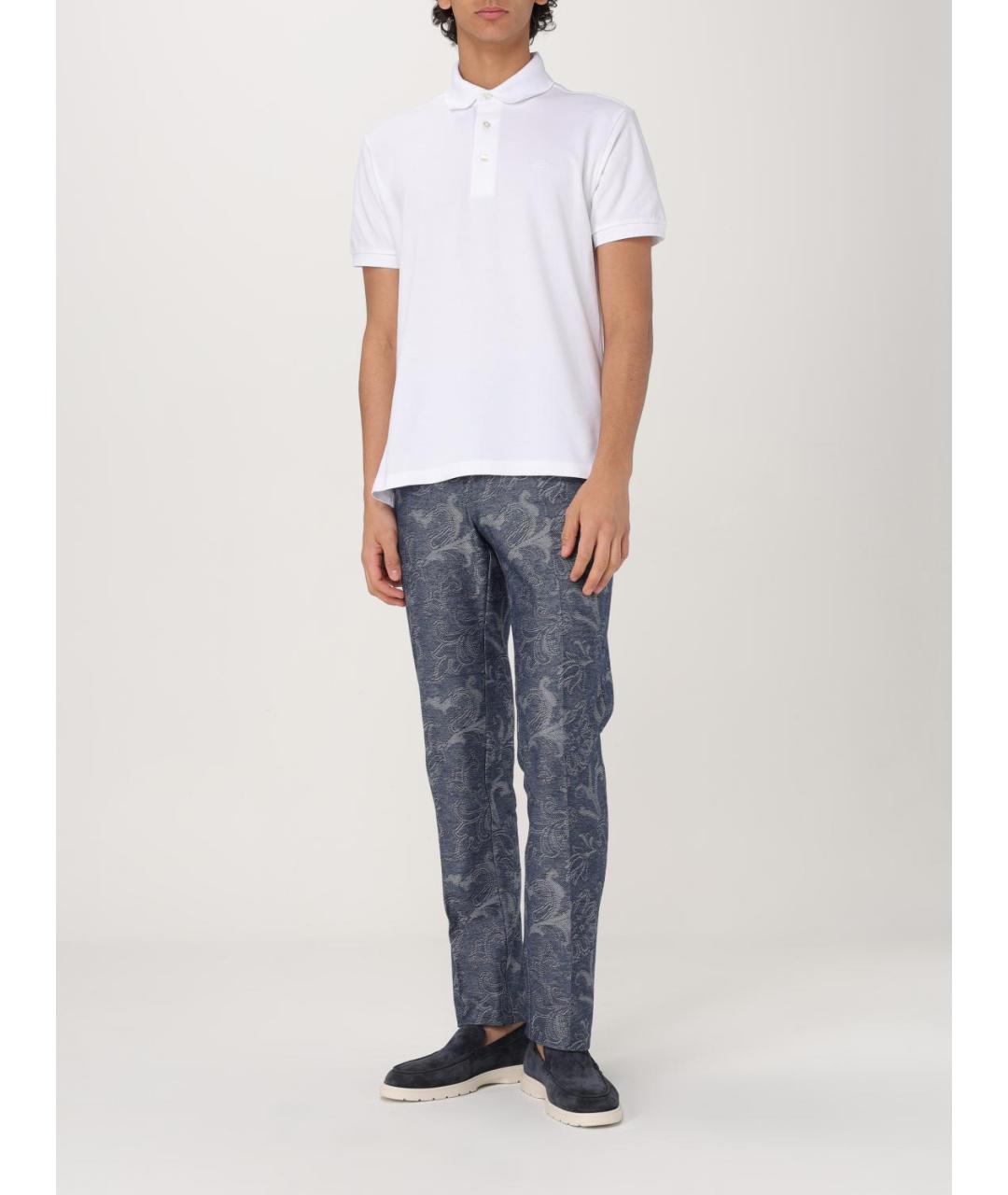 ETRO Белое хлопковое поло с коротким рукавом, фото 3