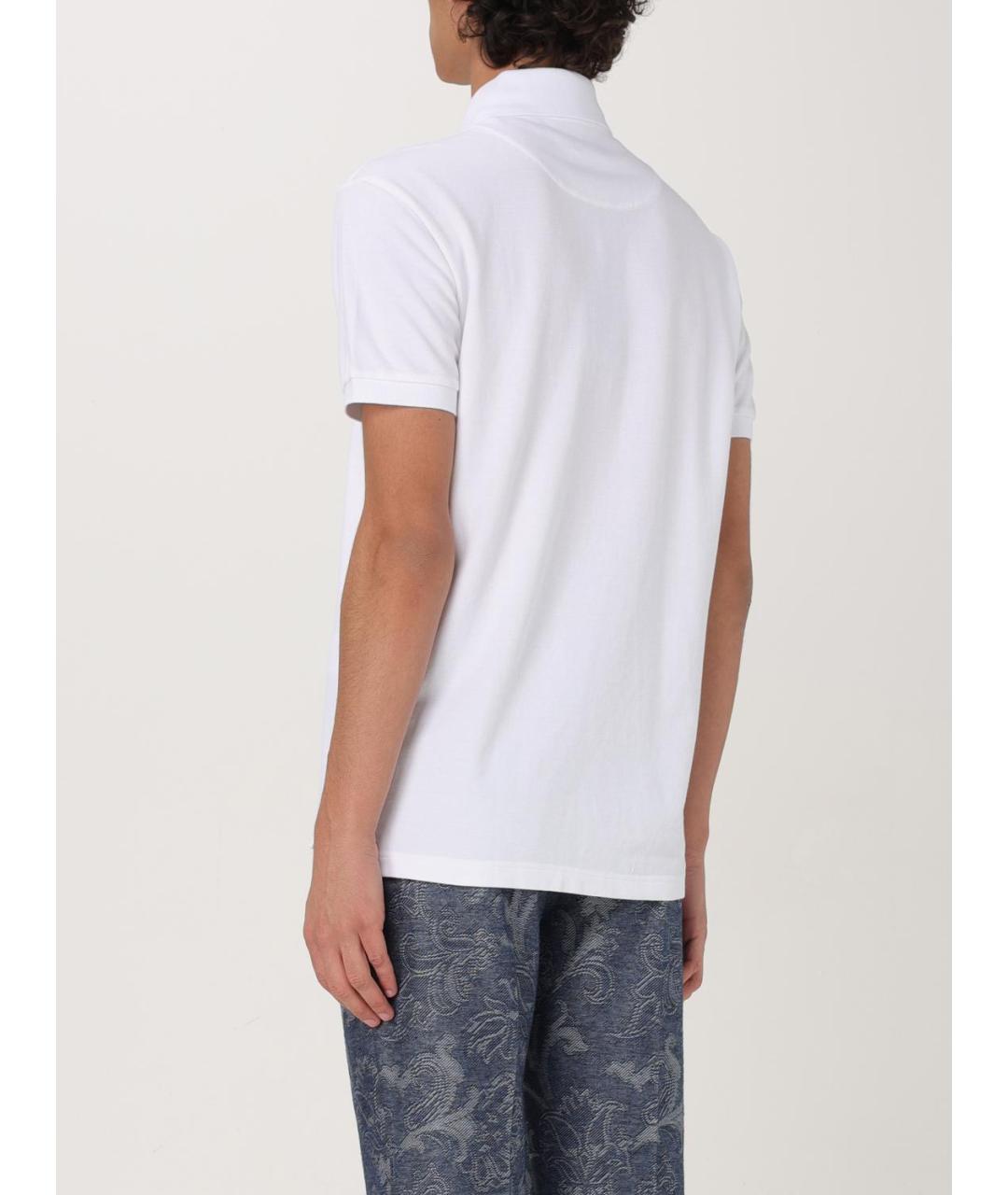 ETRO Белое хлопковое поло с коротким рукавом, фото 4