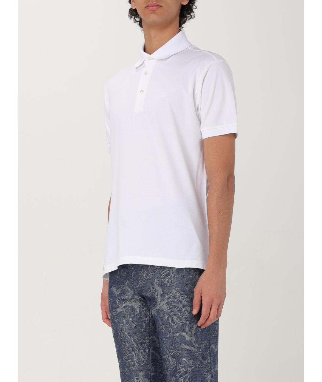 ETRO Белое хлопковое поло с коротким рукавом, фото 5